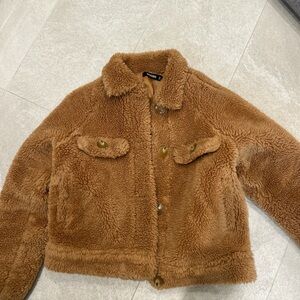 Missguided Tan Teddy Jacket